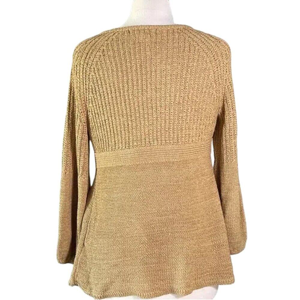 Chic Women's Cardigan Sweater - Tan - Picture 5 of 5